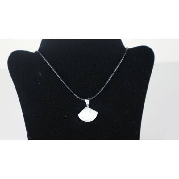 Tumbled Howlite Pendant on Black Cord Adjustable Necklace 9" - Picture 6 of 8